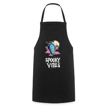 Cercueil volant avec des ailes de chauve-souris - Tablier de cuisine - noir - Devant - AI Model Male 185 dark (185cm)