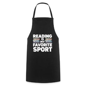 Reading Is My Favorite Sport Bookworm - Kochschürze - Schwarz - Vorne - AI Model Male 185 dark (185cm)