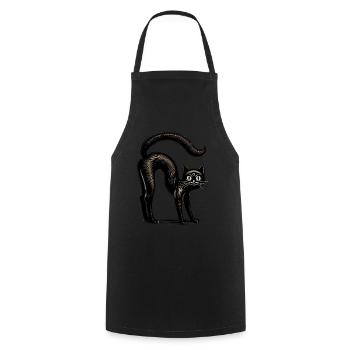 Creepy Black Witch Cat Extraordinary - Cooking Apron - black - Front - AI Model Male 185 dark (185cm)