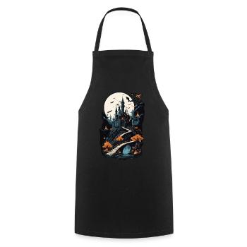Spooky Haunted Castle Magical Haunted Castle - Cooking Apron - black - Front - AI Model Male 185 dark (185cm)