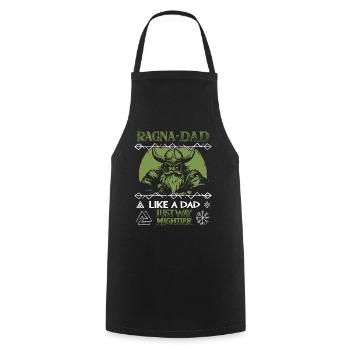 RAGNA-DAD Green Viking helmet for strong fathers - Cooking Apron - black - Front - AI Model Male 185 dark (185cm)