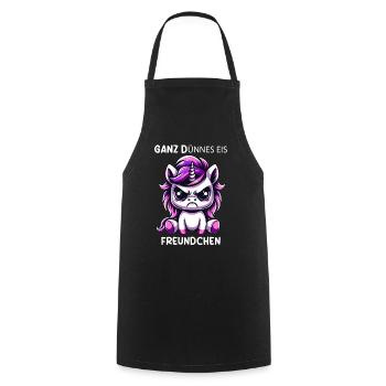 Very thin ice cream friend - Cooking Apron - black - Front - AI Model Male 185 dark (185cm)