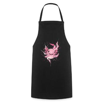 Axolotl kawaii avec des éclairs pour les fans d’axolotl - Tablier de cuisine - noir - Devant - AI Model Male 185 dark (185cm)