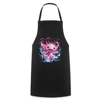 Axolotl magique à l’énergie lumineuse - Tablier de cuisine - noir - Devant - AI Model Male 185 dark (185cm)
