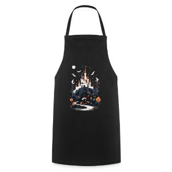 Spooky Haunted Castle Magical Haunted Castle - Cooking Apron - black - Front - AI Model Male 185 dark (185cm)