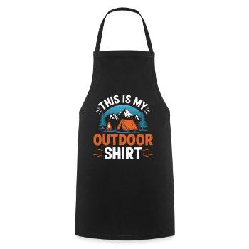 C’est mon Shirt Camping OUTDOOR - Tablier de cuisine - noir - Devant - AI Model Male 185 dark (185cm)