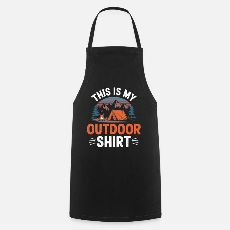 C’est mon Shirt Camping OUTDOOR - Tablier de cuisine - noir