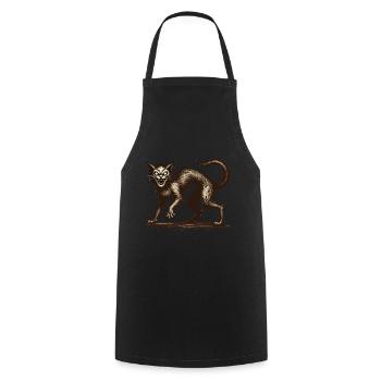 Chat Sorcière Magique Chat Horreur Horrible - Tablier de cuisine - noir - Devant - AI Model Male 185 dark (185cm)