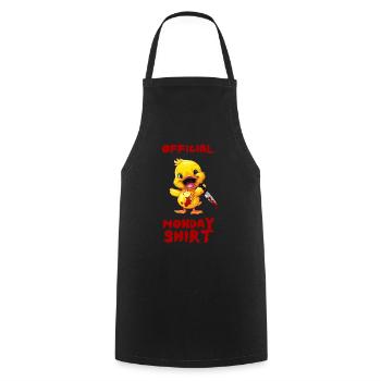 Duck with Knife - Offizielles Montagsshirt Lustig - Kochschürze - Schwarz - Vorne - AI Model Male 185 dark (185cm)