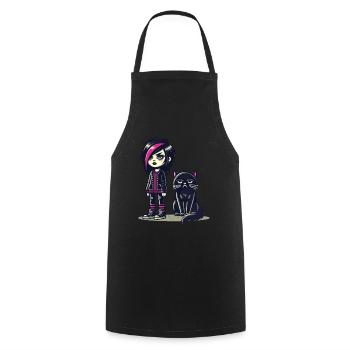 Pastel Goth Style Lover - Cooking Apron - black - Front - AI Model Male 185 dark (185cm)