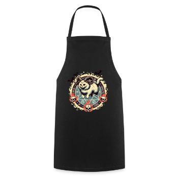 Cute Lucifer Cat Funny Cats Summoning - Cooking Apron - black - Front - AI Model Male 185 dark (185cm)