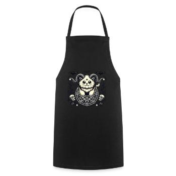 Cute Lucifer Cat Funny Cats Summoning - Cooking Apron - black - Front - AI Model Male 185 dark (185cm)