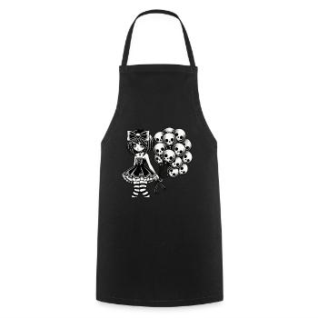 Kawaii Goth Girl Dark Gothic Design - Cooking Apron - black - Front - AI Model Male 185 dark (185cm)