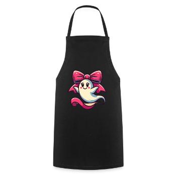 Cute Halloween Ghost Geiser Daughter - Cooking Apron - black - Front - AI Model Male 185 dark (185cm)