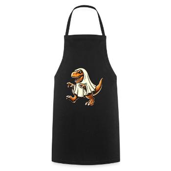 Cute Dinosaur Ghost Funny T-Rex - Cooking Apron - black - Front - AI Model Male 185 dark (185cm)