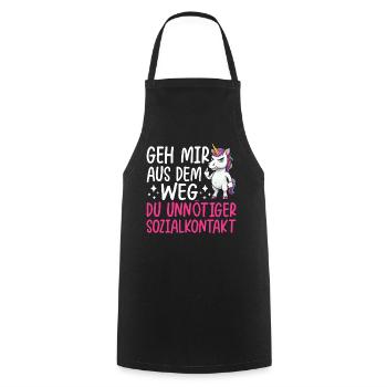 Écarte-toi de mon chemin, contact social inutile - Tablier de cuisine - noir - Devant - AI Model Male 185 dark (185cm)