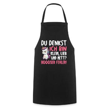 You think I'm small, sweet and nice, bad mistake - Cooking Apron - black - Front - AI Model Male 185 dark (185cm)
