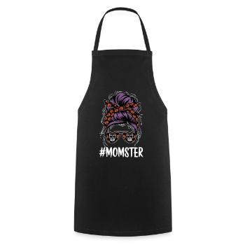 Halloween Momster Monster Mom - Cooking Apron - black - Front - AI Model Male 185 dark (185cm)