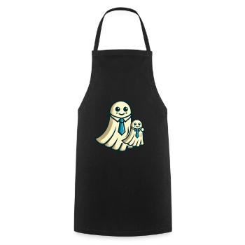 Dad Ghost Father with Child Funny Halloween - Cooking Apron - black - Front - AI Model Male 185 dark (185cm)