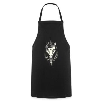 Creepy Gothic Unicorn Costume Idea Spooky Season - Cooking Apron - black - Front - AI Model Male 185 dark (185cm)