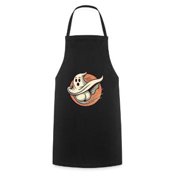 Funny Halloween Ghost Freak Under Sheet - Cooking Apron - black - Front - AI Model Male 185 dark (185cm)
