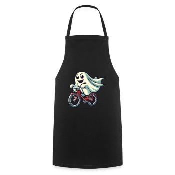 Bicycle Riding Ghost Funny Ghost - Cooking Apron - black - Front - AI Model Male 185 dark (185cm)