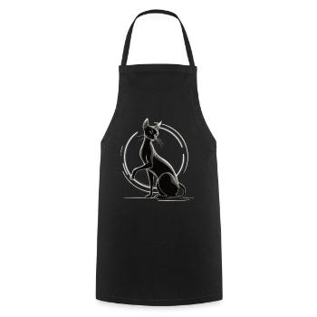 Black Cat & Zen Balance - Cooking Apron - black - Front - AI Model Male 185 dark (185cm)