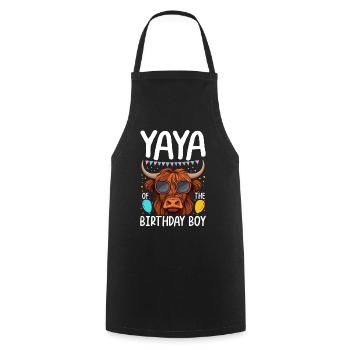 Yaya Of The Birthday Boy - Cooking Apron - black - Front - AI Model Male 185 dark (185cm)