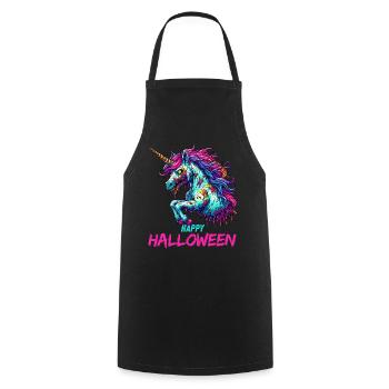 Halloween Unicorn Zombie Creepy Midnight - Cooking Apron - black - Front - AI Model Male 185 dark (185cm)