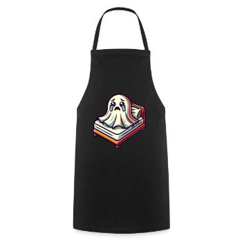 Sad Ghost Funny Ghost Design - Cooking Apron - black - Front - AI Model Male 185 dark (185cm)