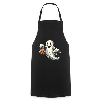 Cute Halloween Ghost Trick Or Treat - Cooking Apron - black - Front - AI Model Male 185 dark (185cm)