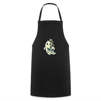 Floral Ghost with Hat - Cooking Apron - black - Front - AI Model Male 185 dark (185cm)