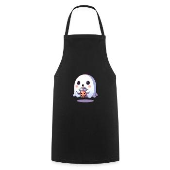 Ghost Bubble Te - Cooking Apron - black - Front - AI Model Male 185 dark (185cm)