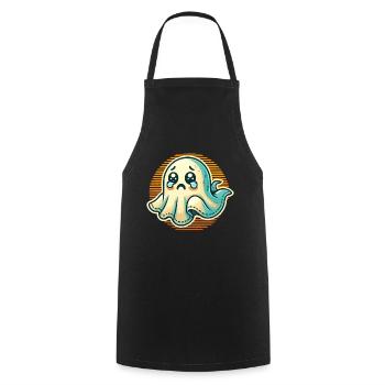 Sad Ghost Funny Ghost Design - Cooking Apron - black - Front - AI Model Male 185 dark (185cm)
