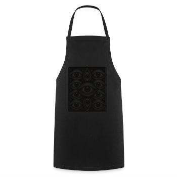 Spooky Ghosts Eyes Dark Halloween Design - Cooking Apron - black - Front - AI Model Male 185 dark (185cm)