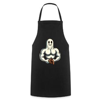 Bodybuilding Ghost Funny Gym Ghost - Cooking Apron - black - Front - AI Model Male 185 dark (185cm)