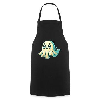 Sad Ghost Funny Ghost Design - Cooking Apron - black - Front - AI Model Male 185 dark (185cm)