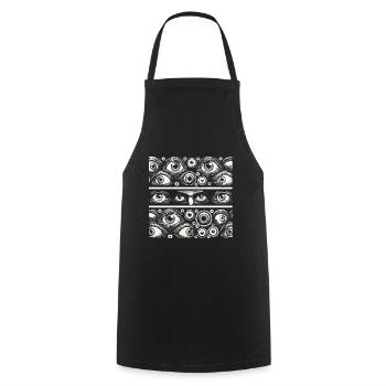 Yeux sombres Creepy Halloween Design - Tablier de cuisine - noir - Devant - AI Model Male 185 dark (185cm)