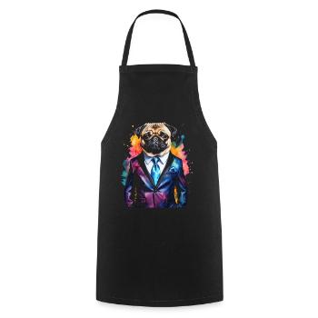 Carlin Costume Chien Coloré Drôle Animal Design Imprimer - Tablier de cuisine - noir - Devant - AI Model Male 185 dark (185cm)
