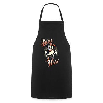 Funny Cowboy Ghost Says Boo Haw Halloween - Cooking Apron - black - Front - AI Model Male 185 dark (185cm)