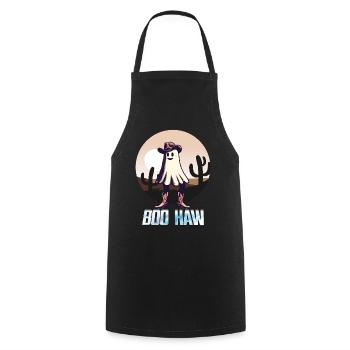 Funny Cowboy Ghost Says Boo Haw - Cooking Apron - black - Front - AI Model Male 185 dark (185cm)