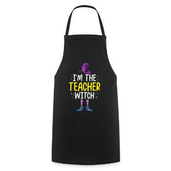 Je suis la sorcière enseignante - Tablier de cuisine - noir - Devant - AI Model Male 185 dark (185cm)