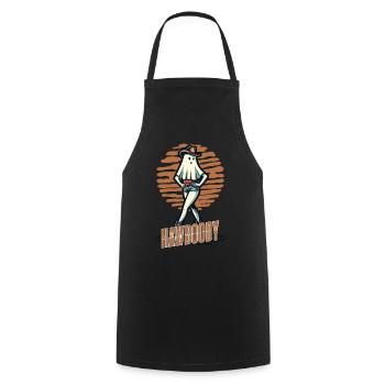 Cowboy Girl Ghost Funny Pun Saying - Cooking Apron - black - Front - AI Model Male 185 dark (185cm)