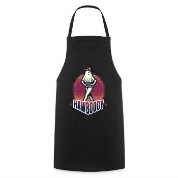 Cowboy Girl Ghost Funny Pun Saying - Cooking Apron - black - Front - AI Model Male 185 dark (185cm)