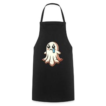 Sad Ghost Cute Weeping Ghosts - Cooking Apron - black - Front - AI Model Male 185 dark (185cm)