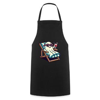 Summer Halloween Spooky Lifestyle Costume Idea - Cooking Apron - black - Front - AI Model Male 185 dark (185cm)