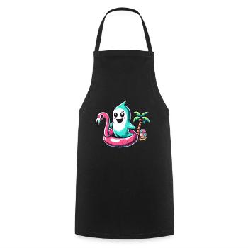 Summer Halloween Spooky Lifestyle Costume Idea - Cooking Apron - black - Front - AI Model Male 185 dark (185cm)