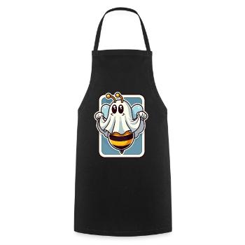 Funny Bee Ghost Cute Ghost Bee - Cooking Apron - black - Front - AI Model Male 185 dark (185cm)