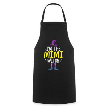 Je suis la sorcière Mimi - Tablier de cuisine - noir - Devant - AI Model Male 185 dark (185cm)