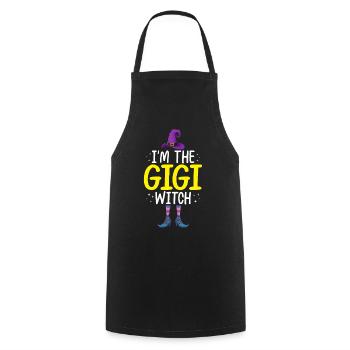 Je suis la Gigi Sorcière - Tablier de cuisine - noir - Devant - AI Model Male 185 dark (185cm)